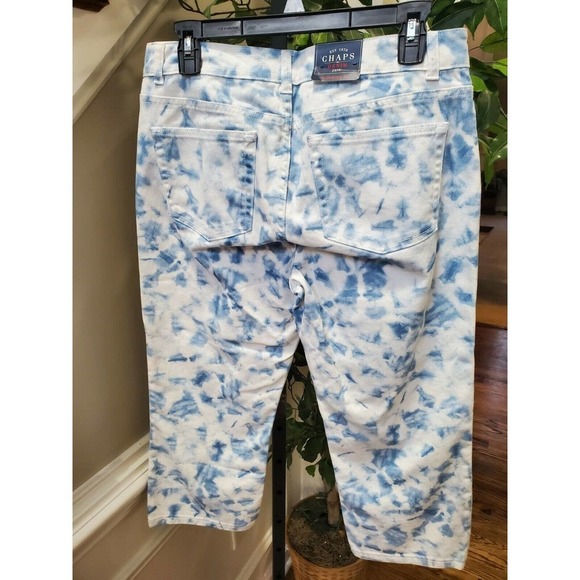 Chaps Denim Women's White & Blue Cotton Mid Rise Slimming Fit Jeans Pant Size 10 - Picture 8 of 9